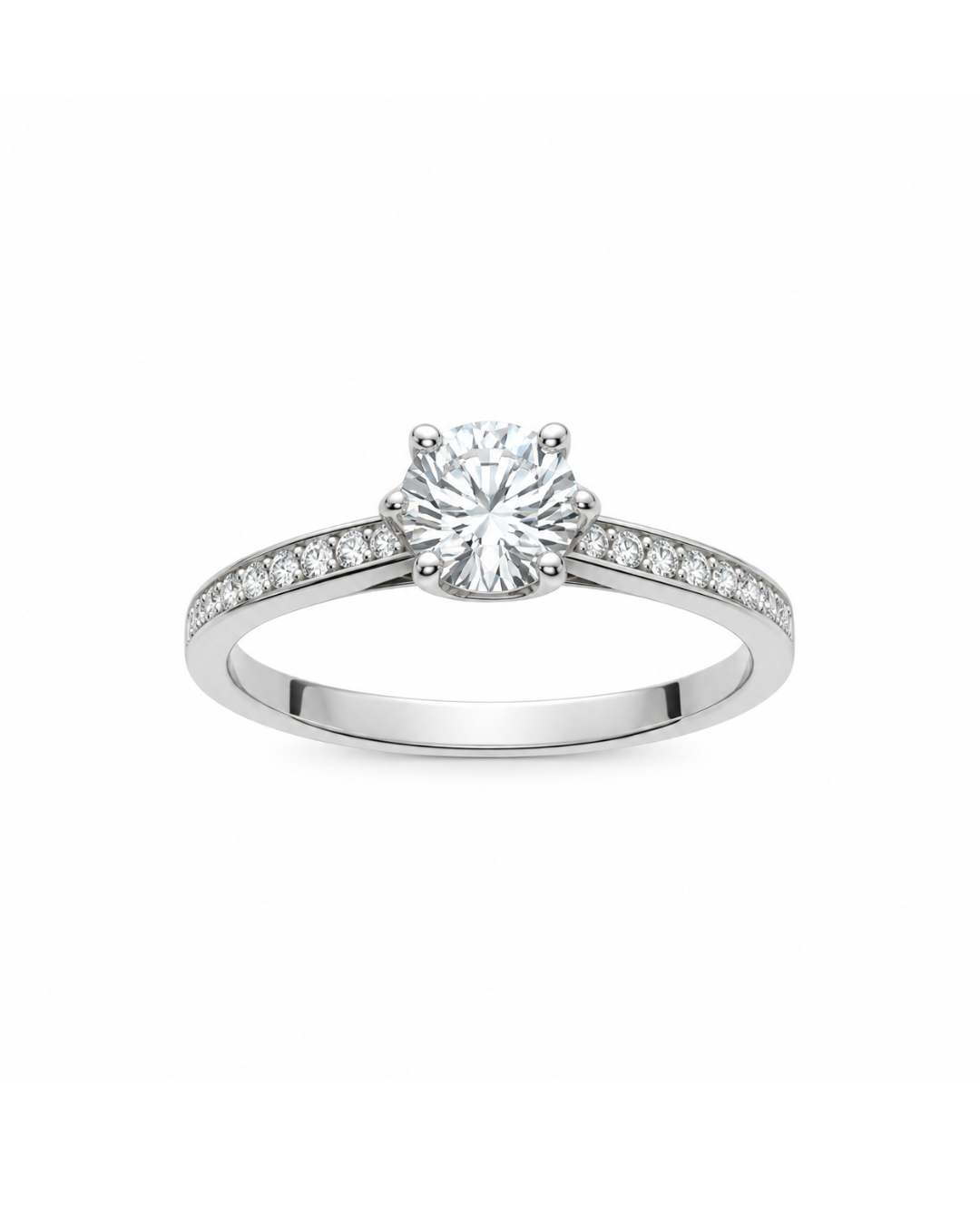 Anillo Americano de Plata de Ley 925 con Moissanita 0,40 ct