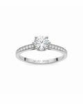 Anillo Americano de Plata de Ley 925 con Moissanita 0,40 ct con grabado personalizado