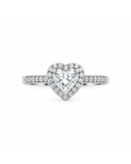 Anillo Corazón de Plata de Ley 925 con Moissanita