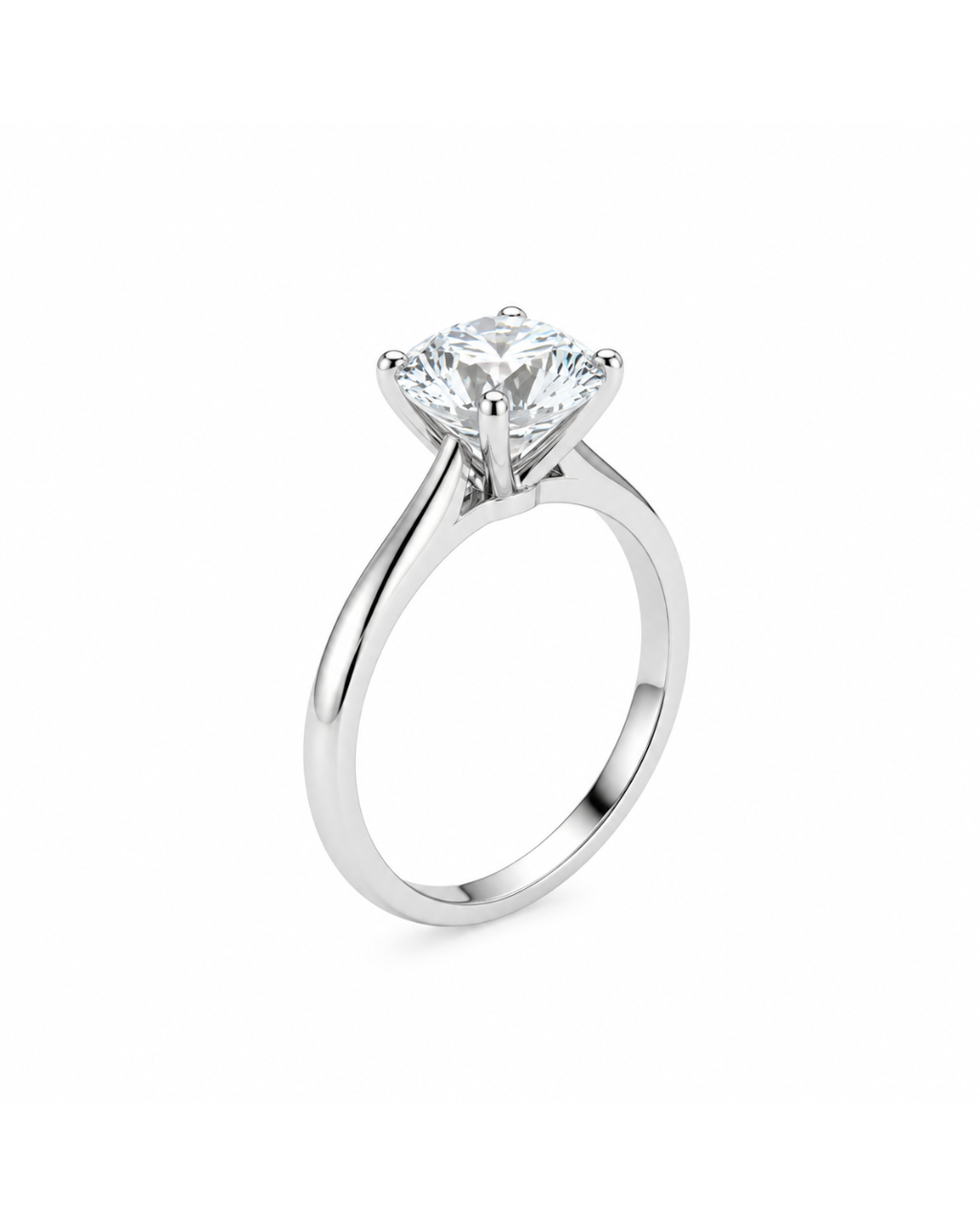 Anillo Solitario de Plata de Ley 925 con Moissanita 2 ct