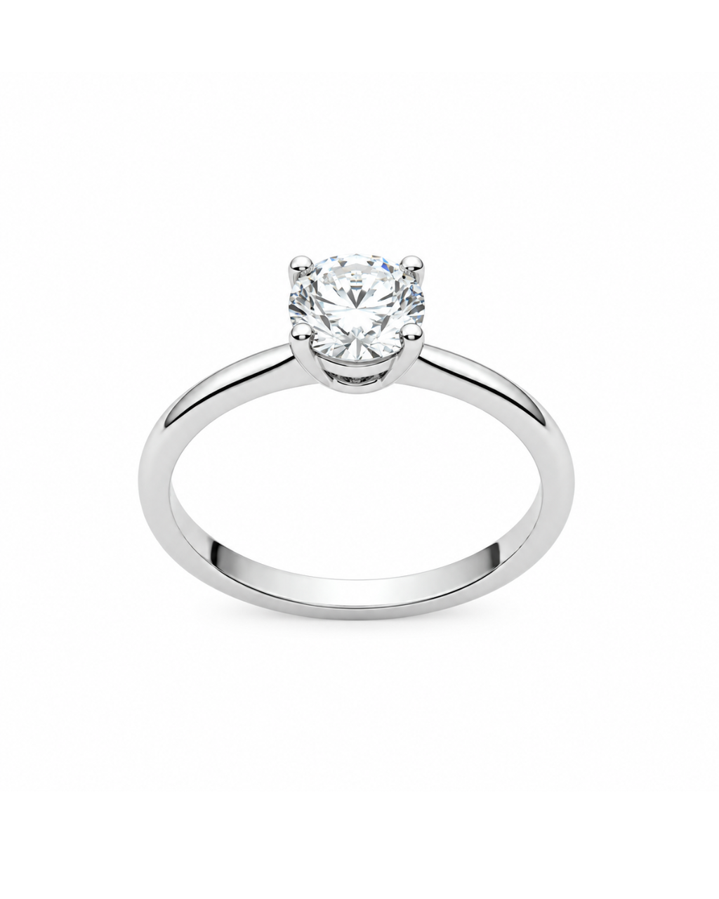 Anillo Solitario de Plata de Ley 925 con Moissanita 0,60 ct