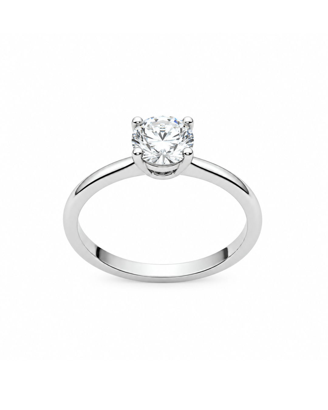 Anillo Solitario de Plata de Ley 925 con Moissanita 0,60 ct