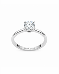 Anillo Solitario de Plata de Ley 925 con Moissanita 0,60 ct con grabado personalizado