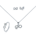 Conjunto Infinito Amaru con Flor y Circonitas de Plata 925