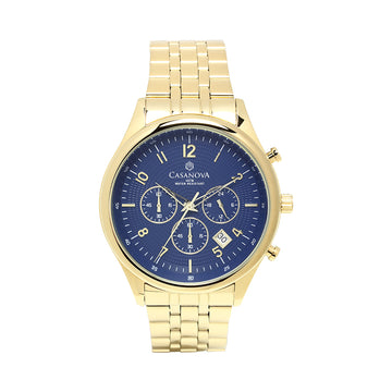 Reloj Hombre Casanova Chrono – Gold Dark Blue Dial