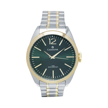 Reloj Hombre Casanova Classic – Dark Green Dial con Correa Bicolor