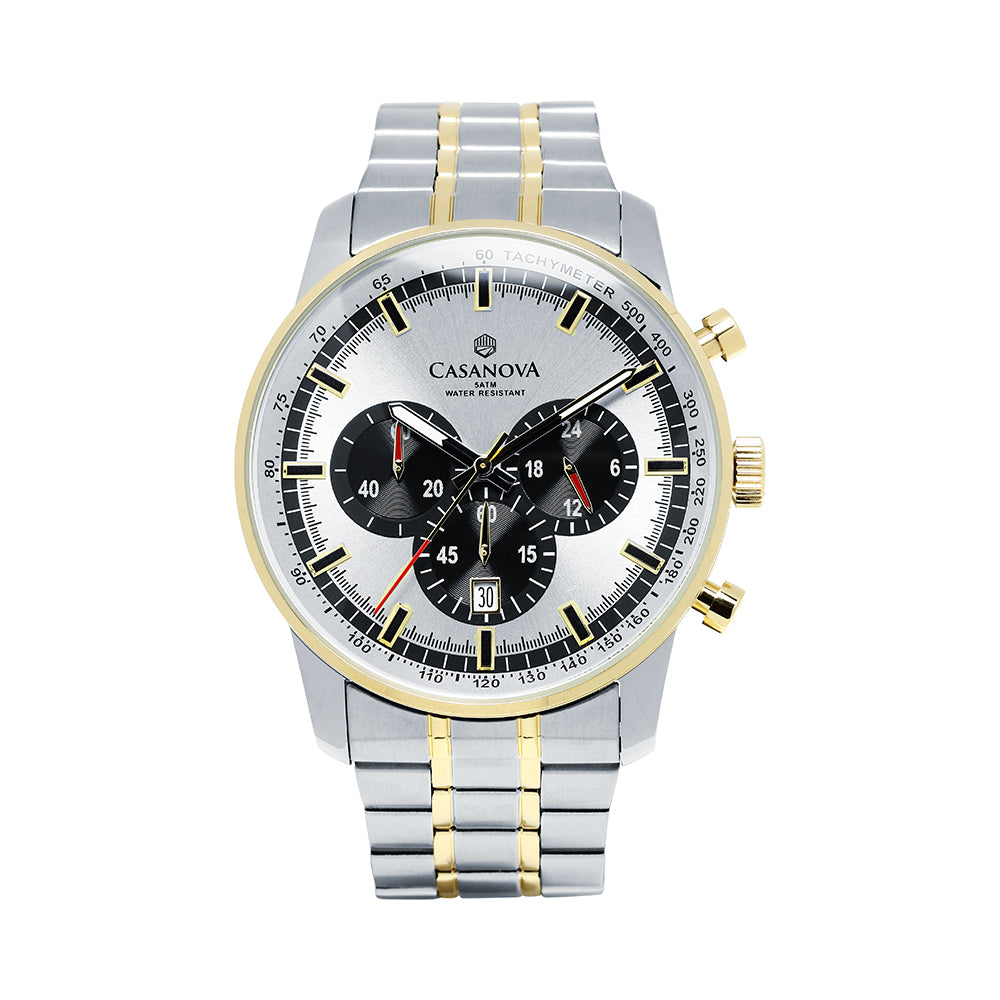 Reloj Hombre Casanova Chrono con Correa Bicolor de Acero
