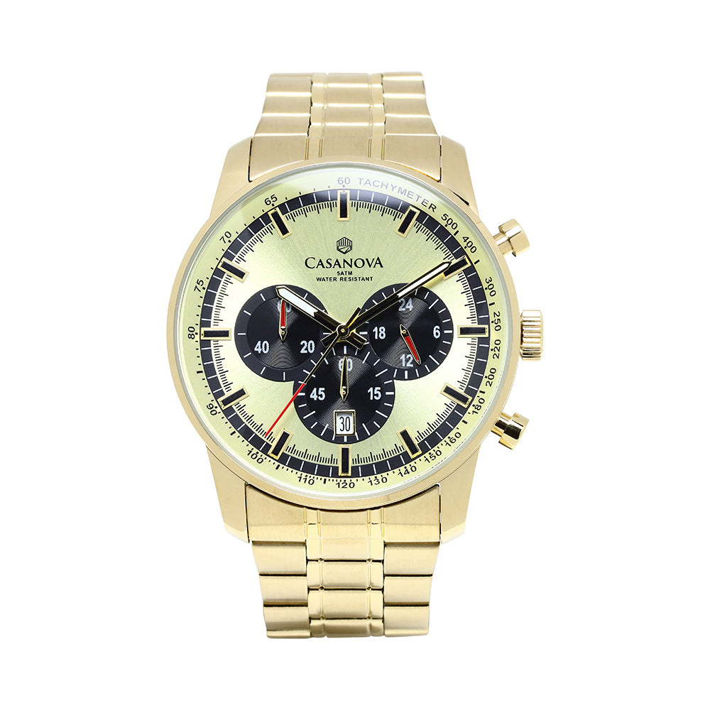 Reloj de Hombre Casanova Chrono con Correa de Acero Dorado