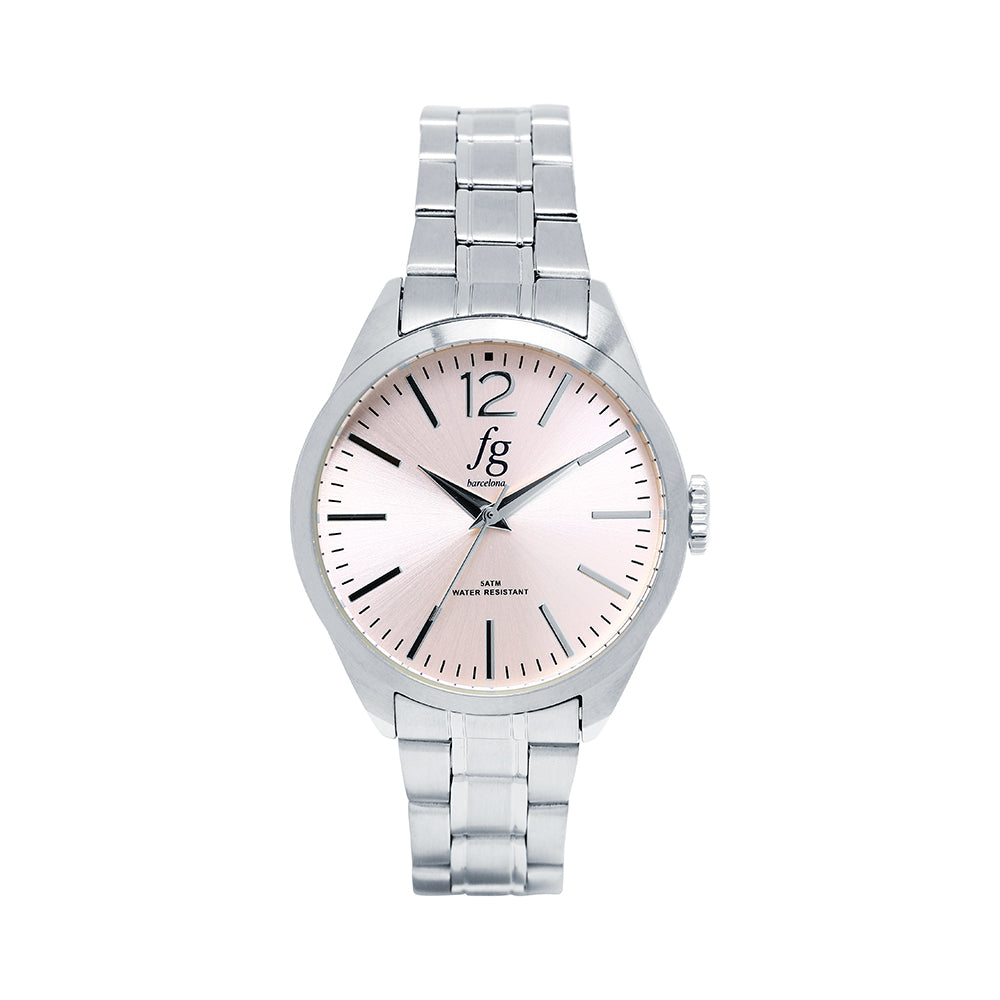 Reloj FG Classic con Esfera Rosa y Correa de Acero