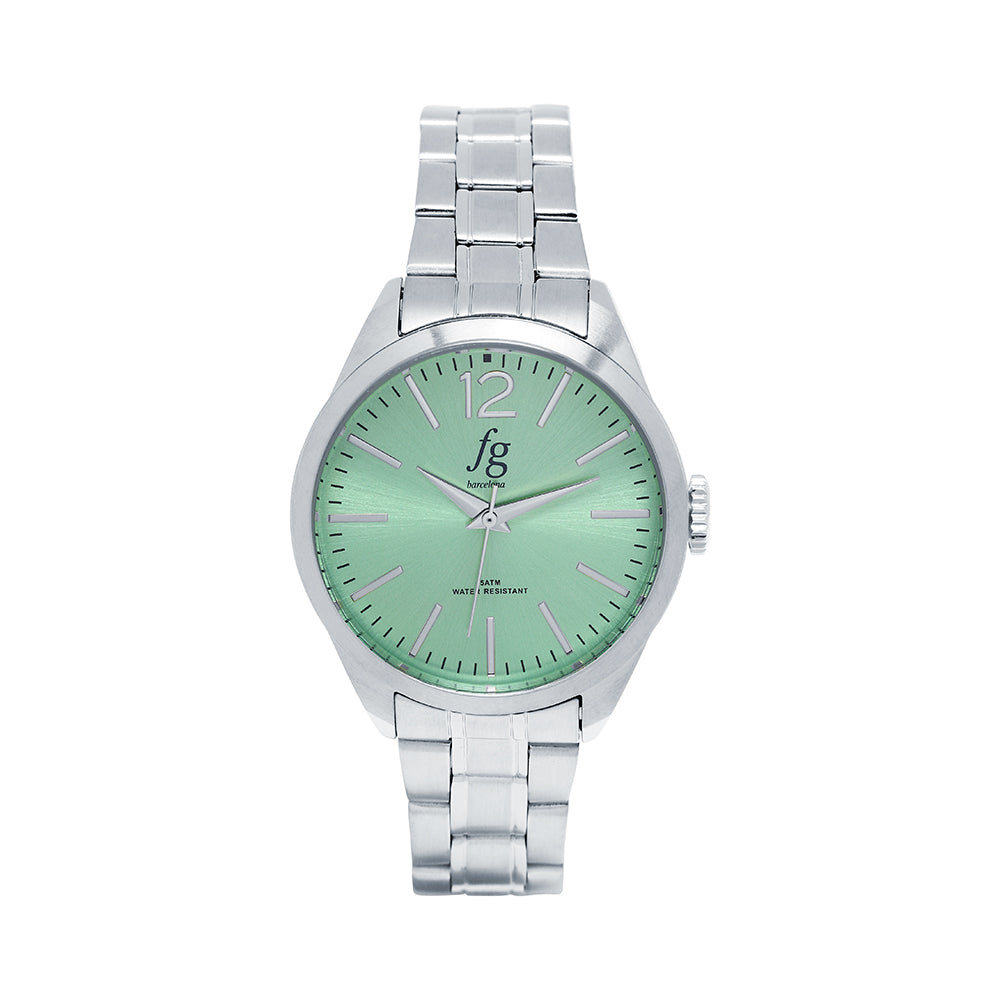 Reloj FG Classic con Esfera Verde y Correa de Acero