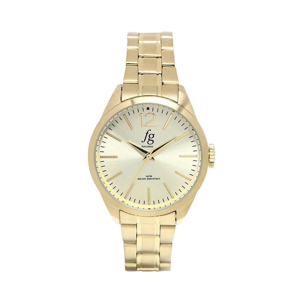 Reloj FG Classic con Correa de Acero Dorado