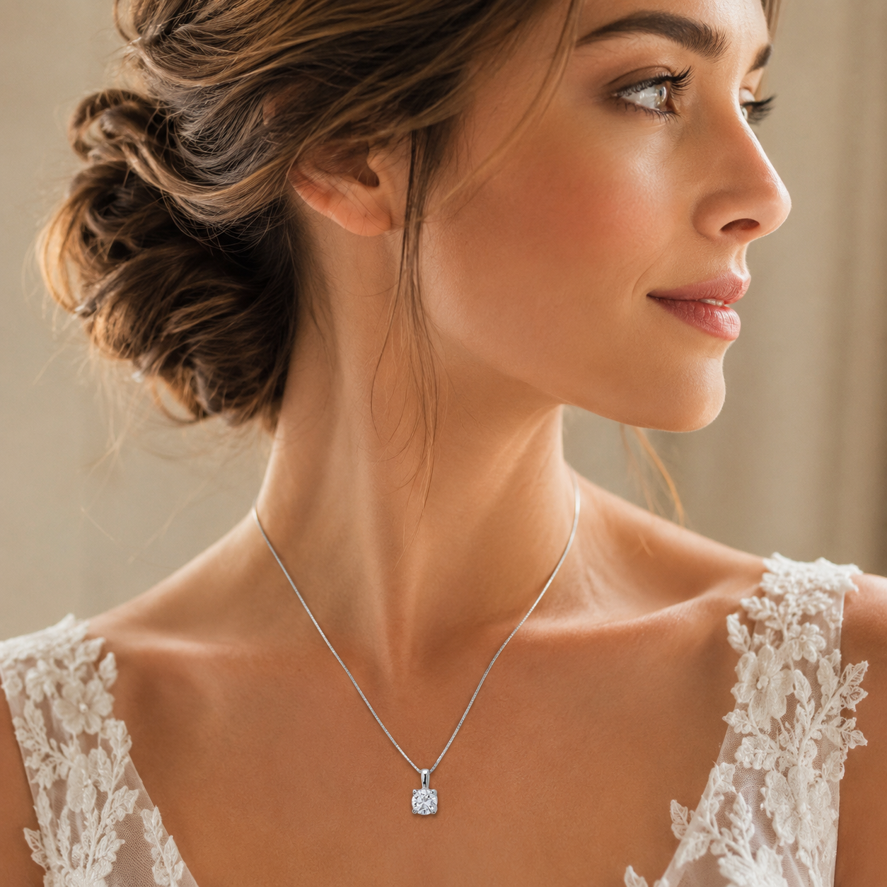 Gargantilla con Colgante de Brillantes Creados