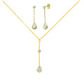 Conjunto Allegra Cadena con Colgante y Pendientes en Oro Amarillo de 9 Kilates