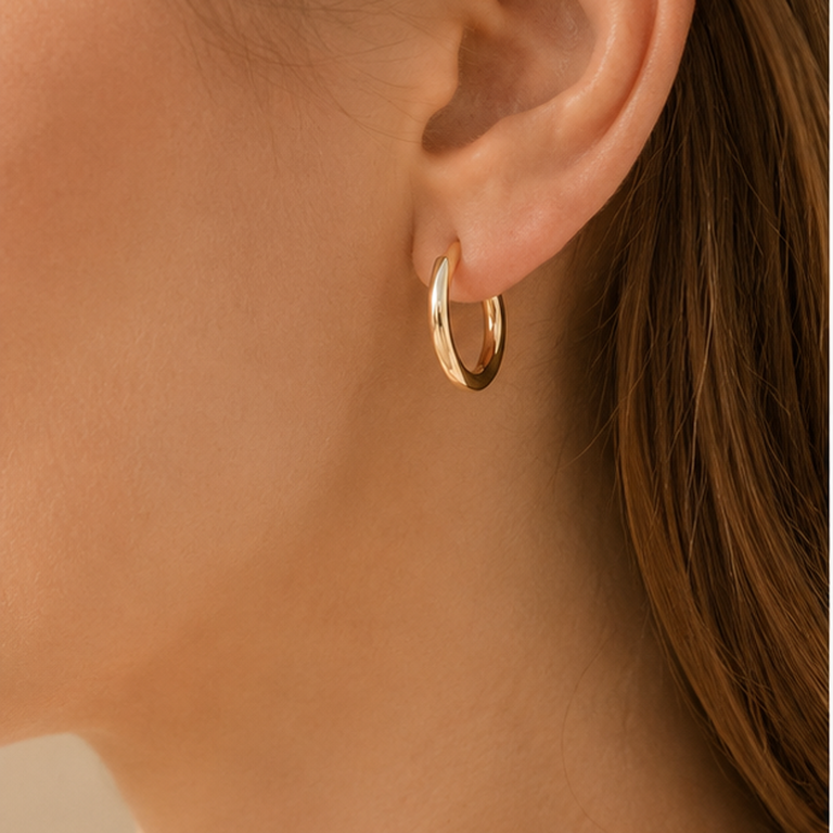 Pendientes Criollas Tubo de Oro de 9 Quilates