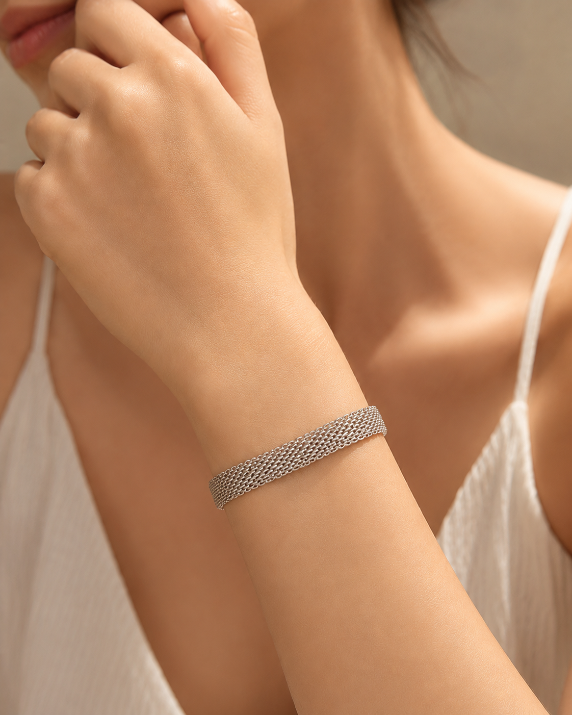 Pulsera Semirígida de Malla de Acero Inoxidable