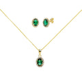 Conjunto Aurora de Pendientes y Colgante en Oro Amarillo 9 Kilates