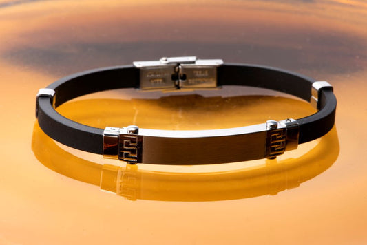 Pulsera Casanova Leonardo 21,5cmx6mm en Acero y Silicona
