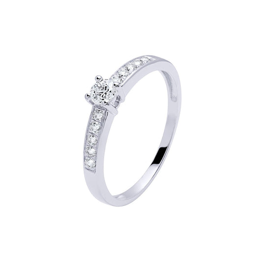 Anillo Americano Madison con Diamantes de 0,30 Quilates en Oro Blanco