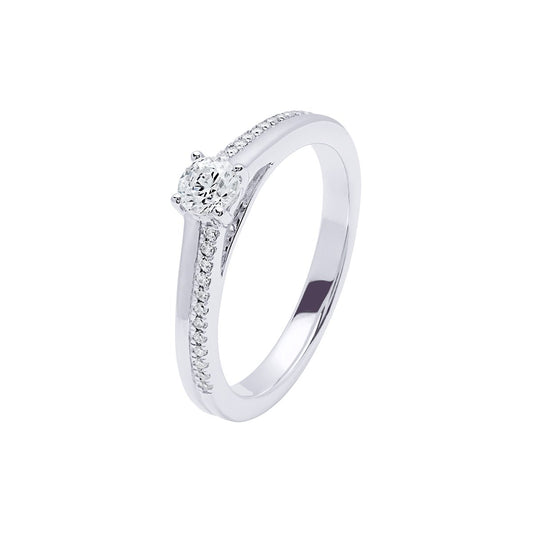 Anillo Americano Piper con Diamantes de 0,34 Quilates en Oro Blanco