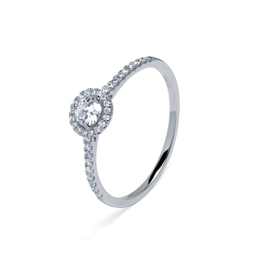 Anillo Americano Mallory con Diamantes de 0,34 Quilates en Oro Blanco