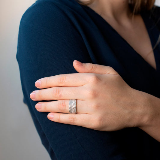 Anillo Pavé Dina con Diamantes de 1,00 Quilates en Oro Blanco