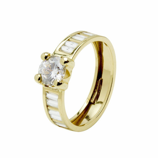 Anillo Cris con Circonitas en Oro Amarillo 9 Kilates