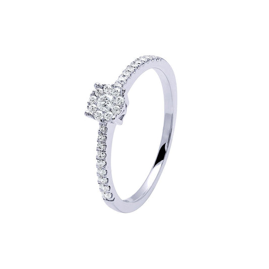 Anillo Americano Jada con Diamantes de 0,25 Quilates en Oro Blanco