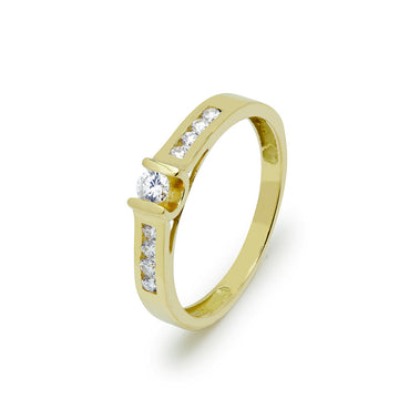 Anillo Americano Bera con Brillantes 0,268 Quilates en Oro Blanco