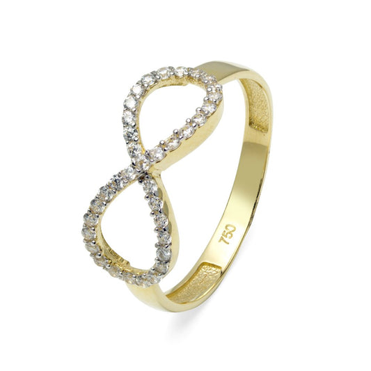 Anillo Edana con Infinito en Oro Amarillo 18 Kilates y con Circonita