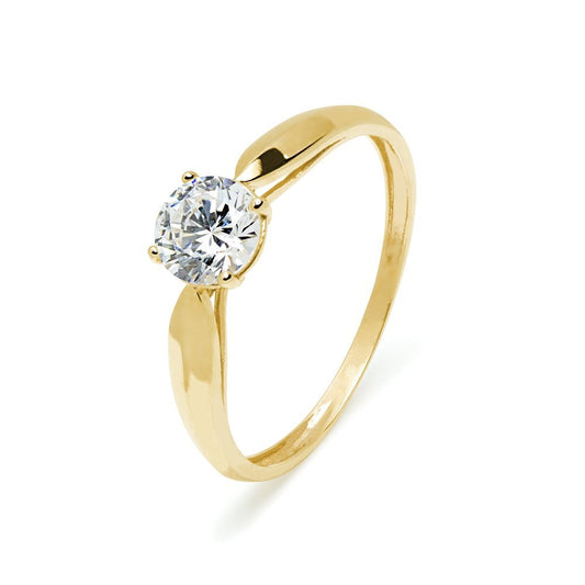 Anillo Solitario Alida con Circonita en Oro Amarillo 9 Kilates