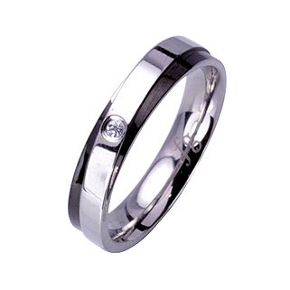 Alianza de Boda Swait con Circonita en Acero
