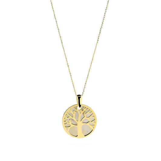 Colgante Aroa Árbol de la Vida Nácar 20x20 Oro Amarillo 9 Kilates