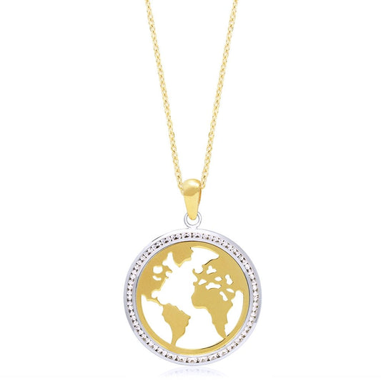 Colgante Mapa Mundi Oro Amarillo 9 Kilates