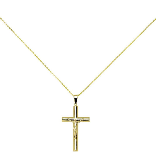 Cruz con Cristo (20x35mm)en Oro Amarillo 9 Kilates