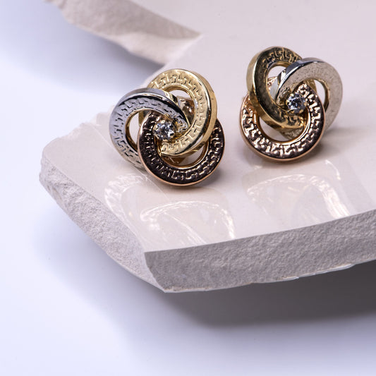 Pendientes Kat en Oro Tricolor 9 Kilates