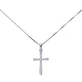 Colgante Cruz de Oro Blanco de 18 Quilates con Diamantes