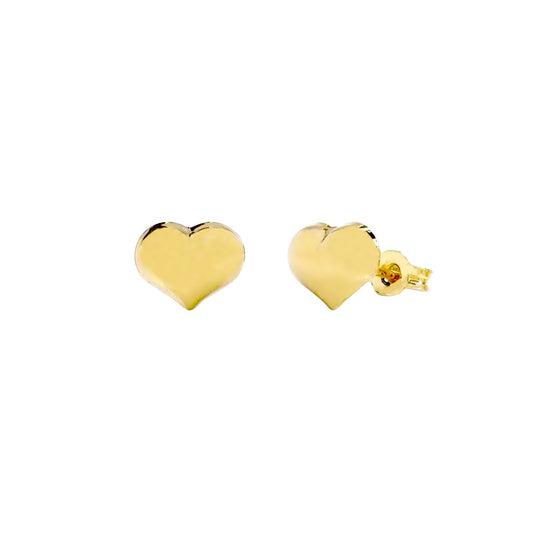 Pendientes Corazón cierre presión  (7x6) Oro Amarillo 18 Kilates