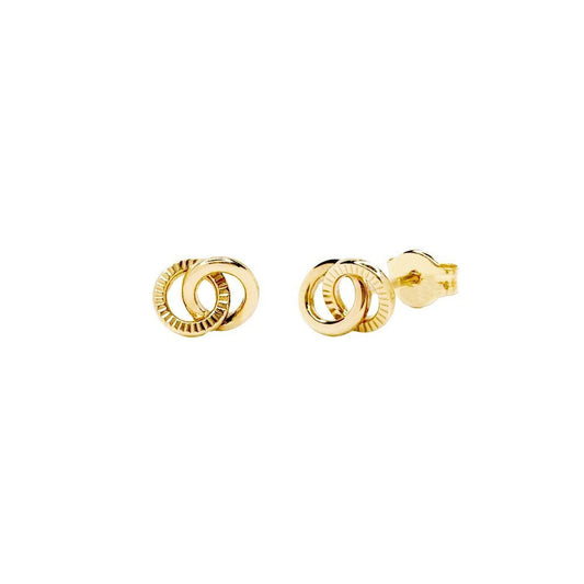 Pendientes Iris Nudo Grabado (5x7) en Oro Amarillo 9 Kilates