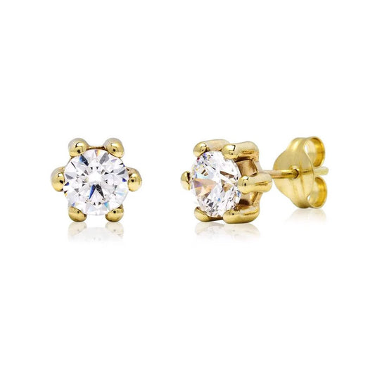 Pendientes Candy con Circonitas en Oro Amarillo 18 Kilates