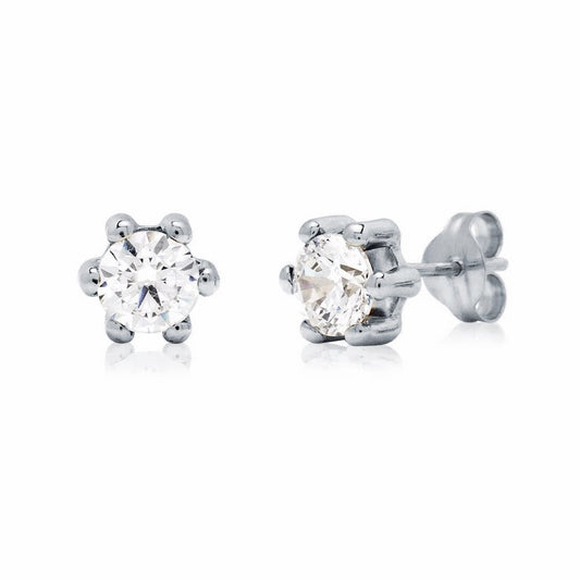 Pendientes Candy Circonita en Oro Blanco 18 Kilates