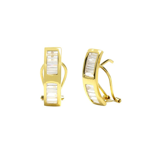 Pendientes Cris con Circonitas en Oro Amarillo 18 Kilates