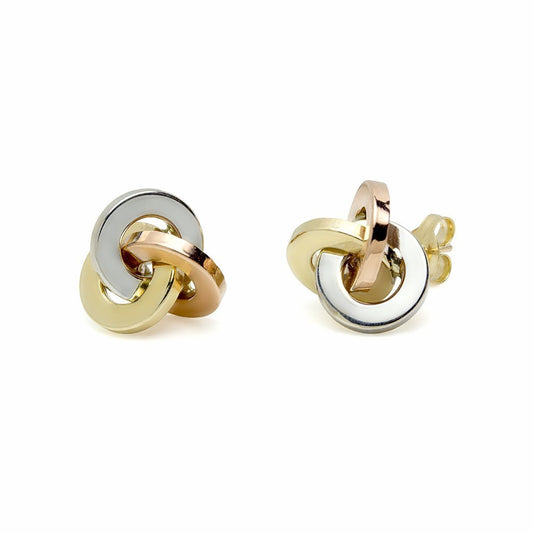 Pendientes Nudo en Oro Tricolor 9 Kilates