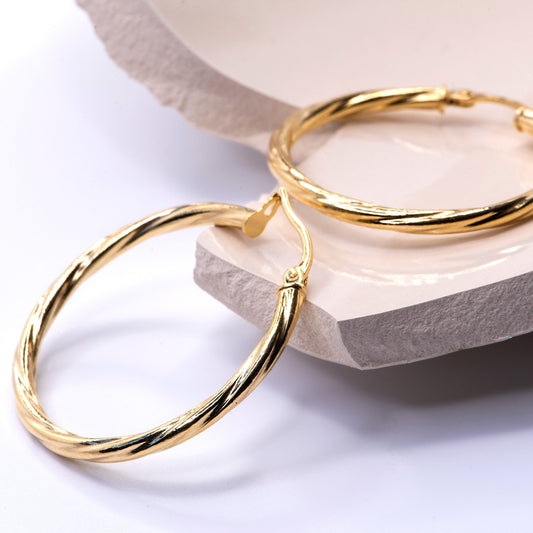 Aros Frida 30mm en Oro Amarillo 9 Kilates