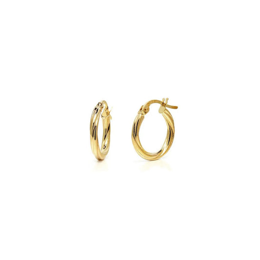 Pendientes Aro Zoe 10mm en Oro Amarillo 18 Kilates