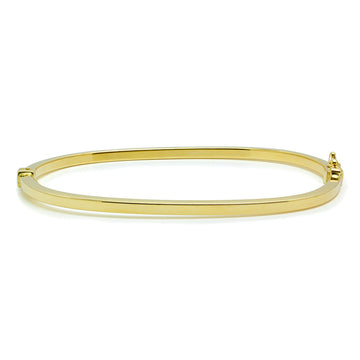 Pulsera Esclava Cuadrada Lisa 60x2 en Oro Amarillo 9 Kilates