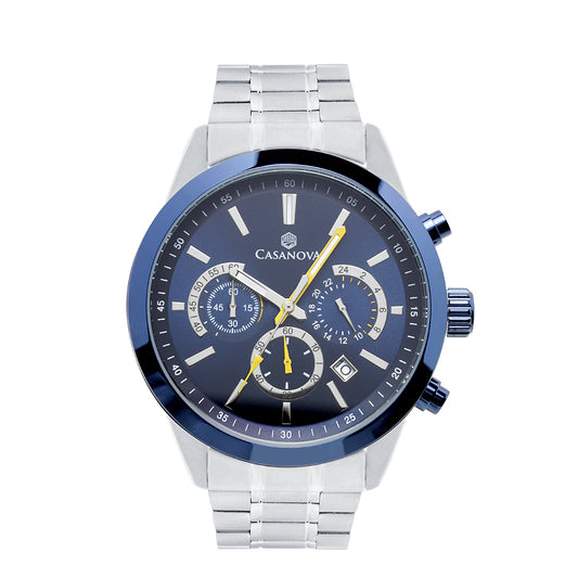 Reloj Hombre Casanova Chronos Cauro Azul Plateado