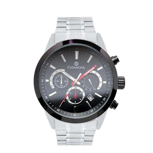 Reloj Casanova Chronos Cauro Negro Plateado