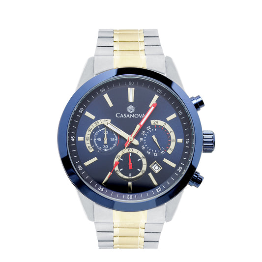 Reloj Hombre Casanova Chronos Cauro Azul Bicolor