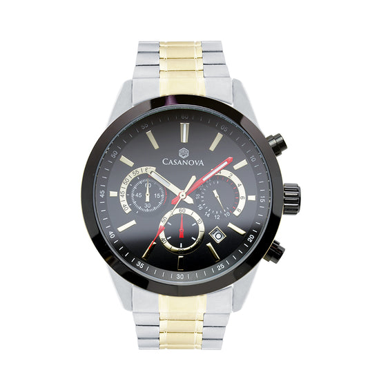 Reloj Hombre Casanova Chronos Cauro Negro Bicolor