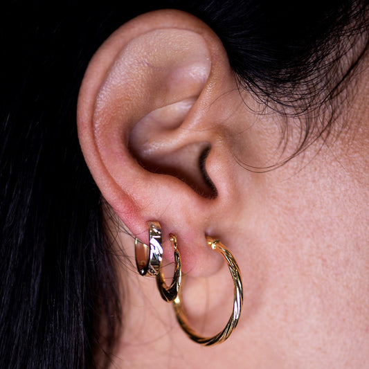 Aros Frida 30mm en Oro Amarillo 9 Kilates